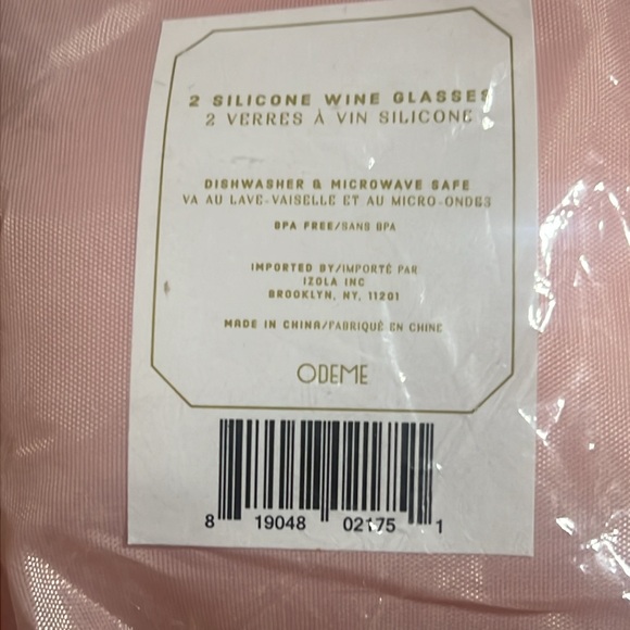 New Odeme What a Pair Pink Silicone Wine Glasses Set of 2 Picnic Hiking Outdoor - Picture 8 of 8